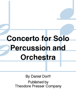 Book cover for Concerto For Solo Percussion And Orchestra