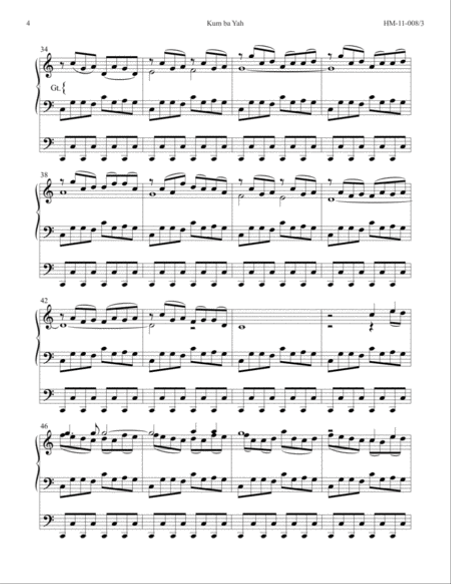 Kum ba Yah Kum ba Yah Organ Solo scores gallery preview page 4