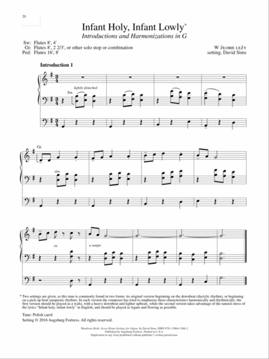 Wondrous Birth Seven Hymn Settings for Organ Organ Solo scores gallery preview page 21