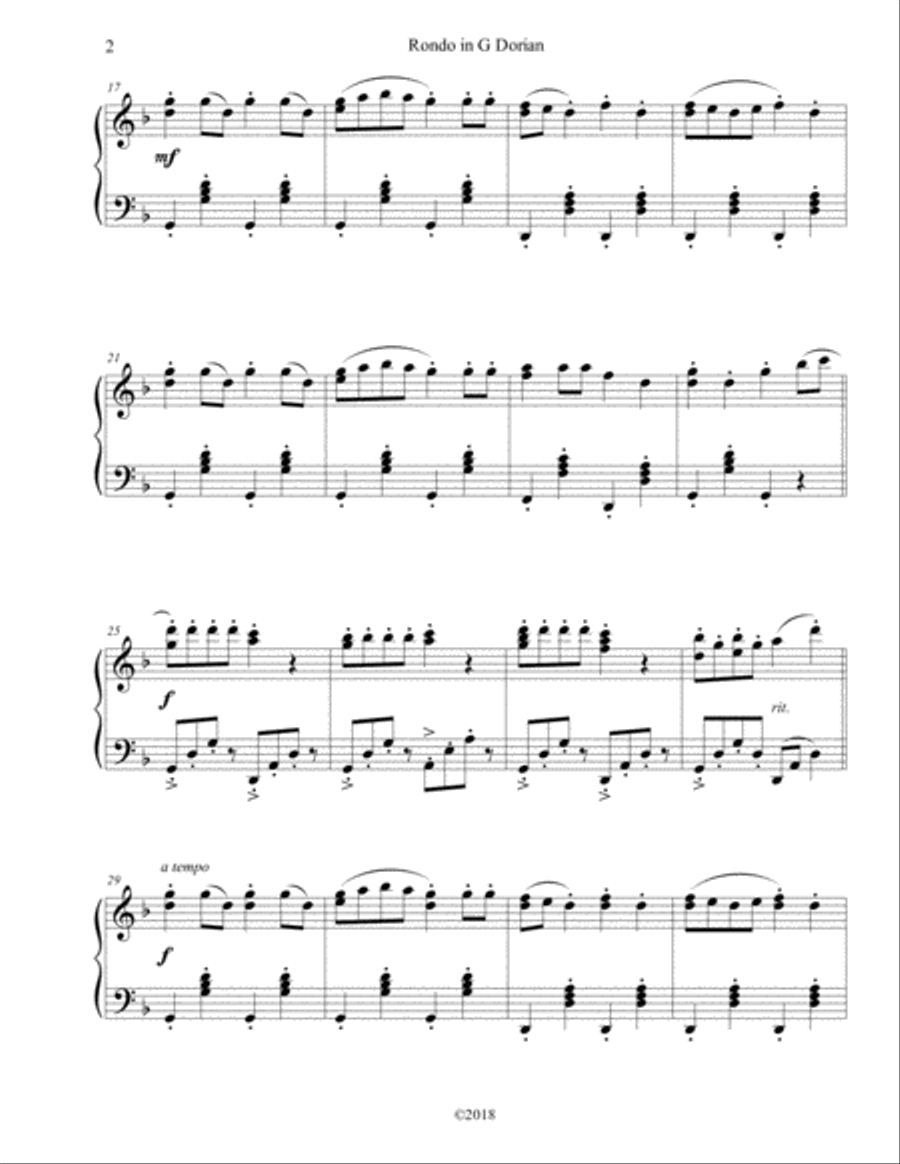 Rondo in G Dorian Piano Method scores gallery preview page 2