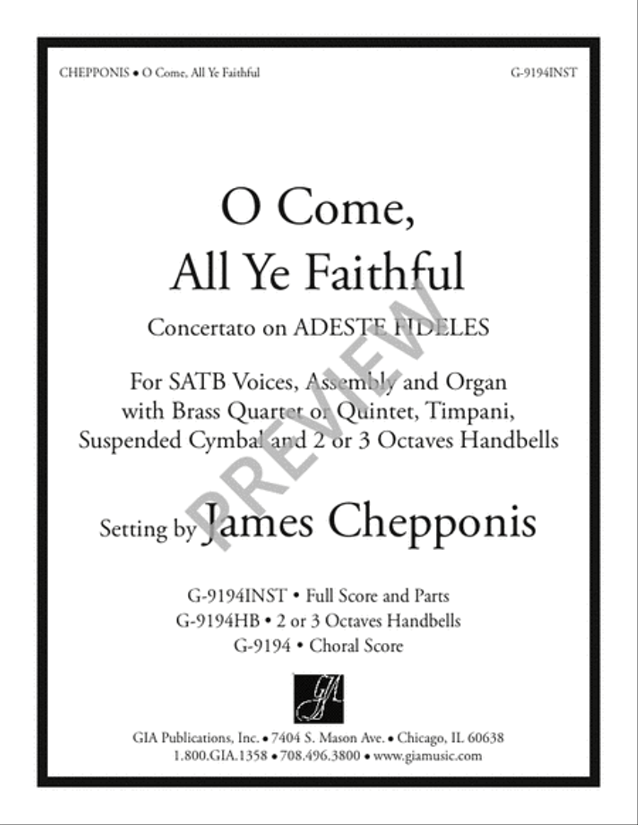 O Come, All Ye Faithful - Full Score and Parts 4-Part scores gallery preview page 2
