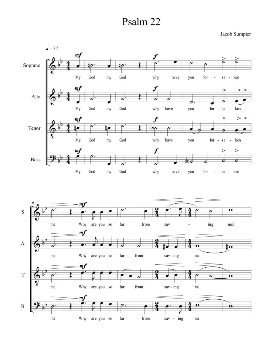 Psalm 22 Psalm 22 4-Part scores gallery preview page 1