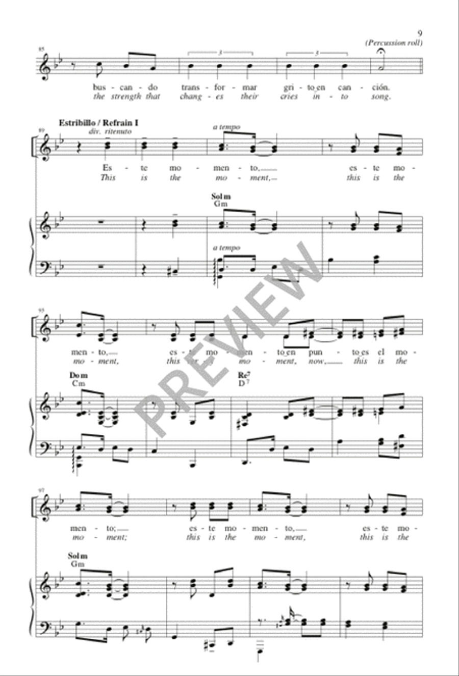 Este momento en punto / This Is the Moment Choir scores gallery preview page 9