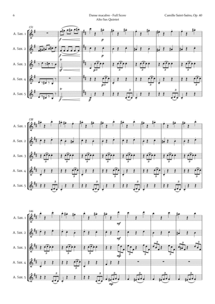 Danse Macabre by Camille Saint-Saens for Alto Sax Quintet image number null