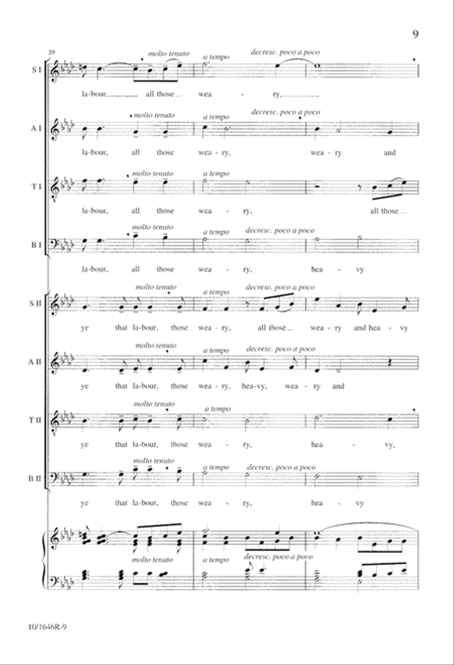 Come Unto Me All Ye That Labour 4-Part scores gallery preview page 9