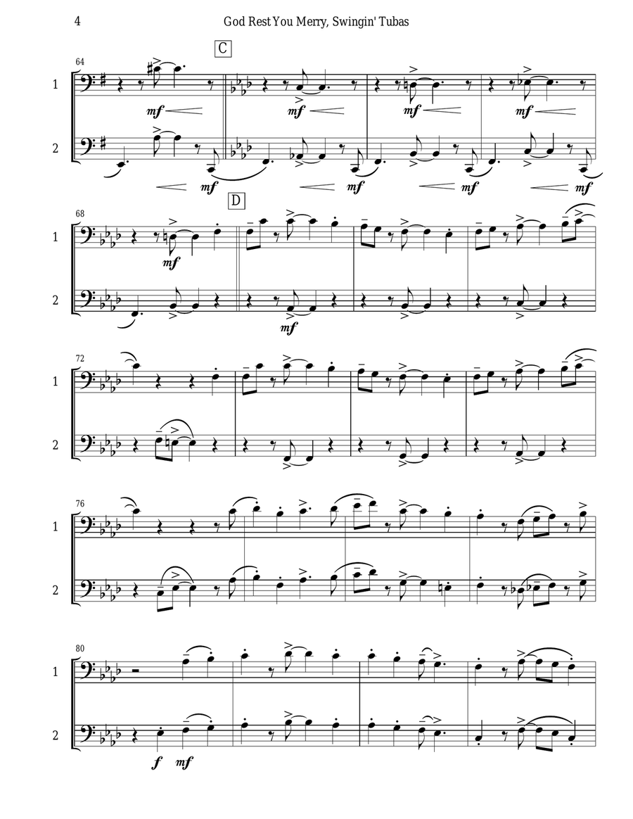 God Rest You Merry, Gentlemen (Tuba Duet) Brass Duet scores gallery preview page 4