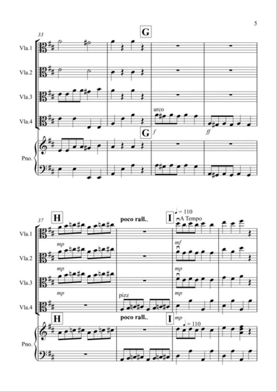Dance of the Reed Pipes (Fantasia from Nutcracker) for Viola Quartet Viola Solo scores gallery preview page 5