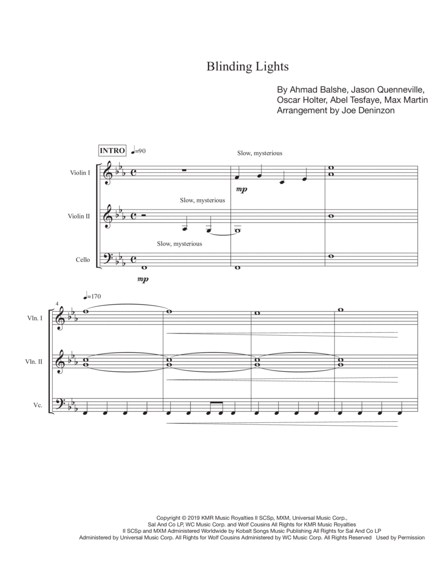 Blinding Lights Blinding Lights String Trio scores gallery preview page 1