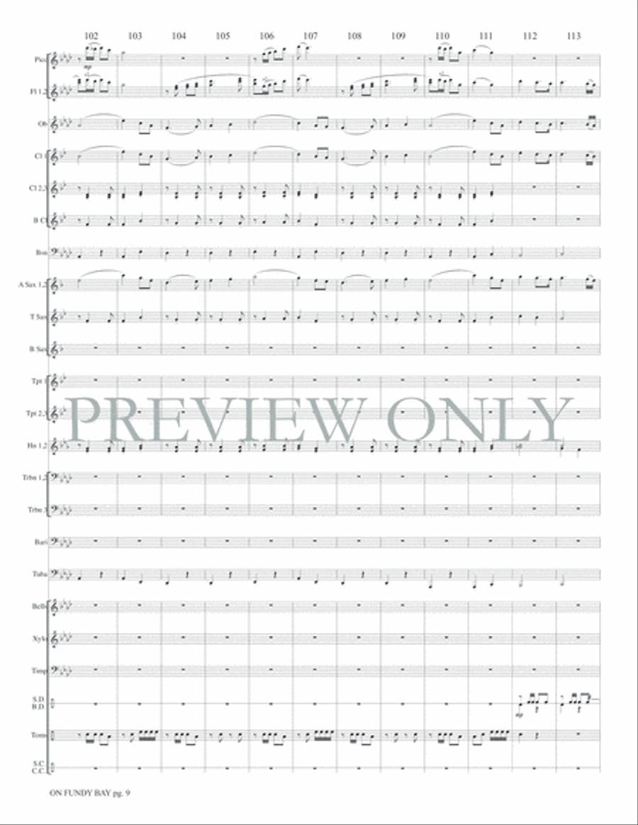 On Fundy Bay Concert Band scores gallery preview page 12