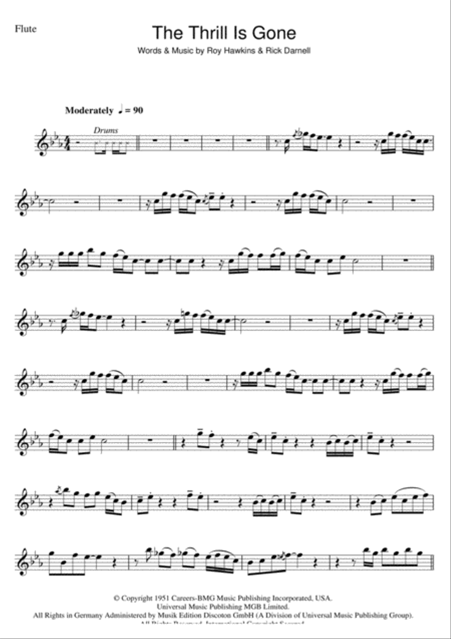 The Thrill Is Gone Flute Solo scores gallery preview page 1