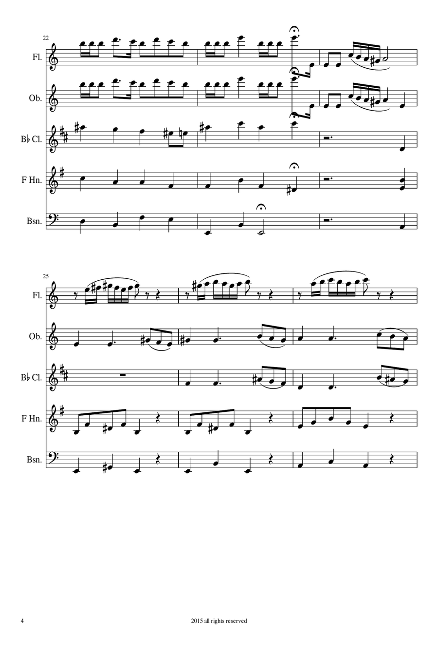 Hava Nagila Israeli folksong for wind quintet Woodwind Quintet scores gallery preview page 6