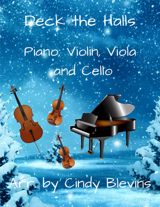 Book cover for Deck the Halls, for Violin, Viola, Cello and Piano