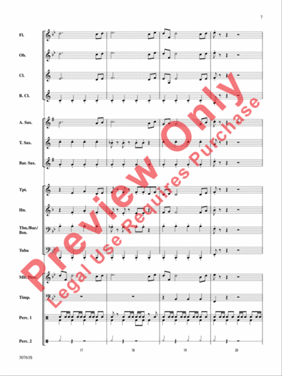 Raiders March (score only) Concert Band scores gallery preview page 8