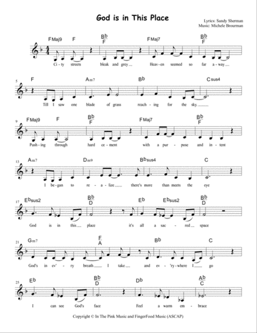 God Is In This Place Piano scores gallery preview page 1