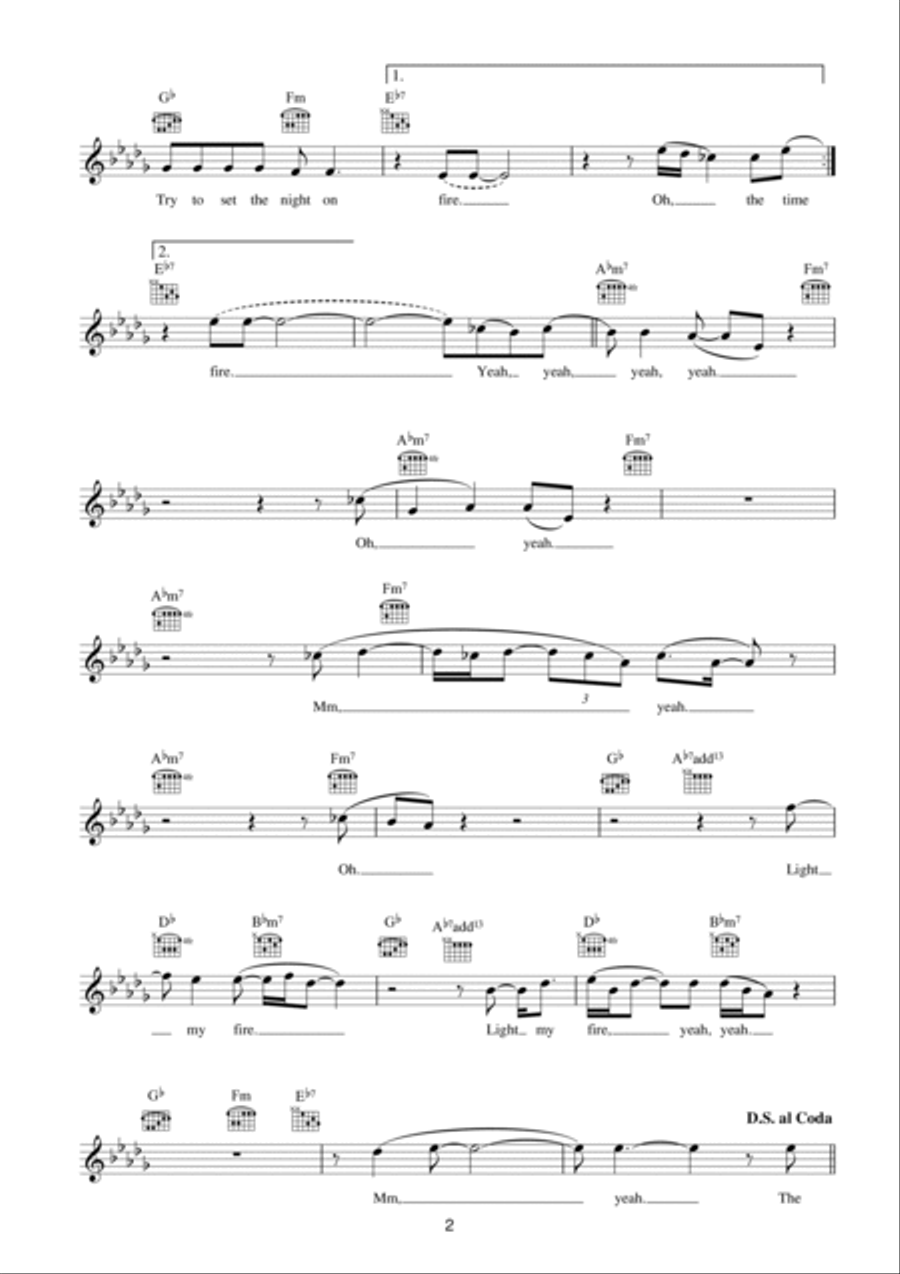 Light My Fire Light My Fire Piano scores gallery preview page 2
