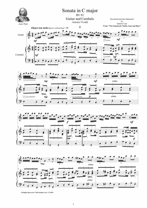 Book cover for Vivaldi - Sonata in C major RV 82 for Guitar and Cembalo or Piano