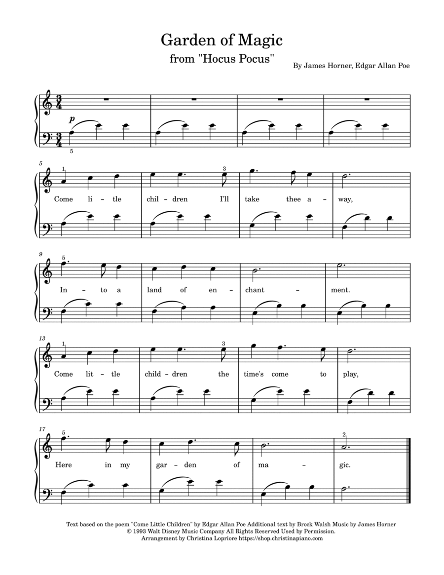 Garden Of Magic Garden Of Magic Easy Piano scores gallery preview page 1