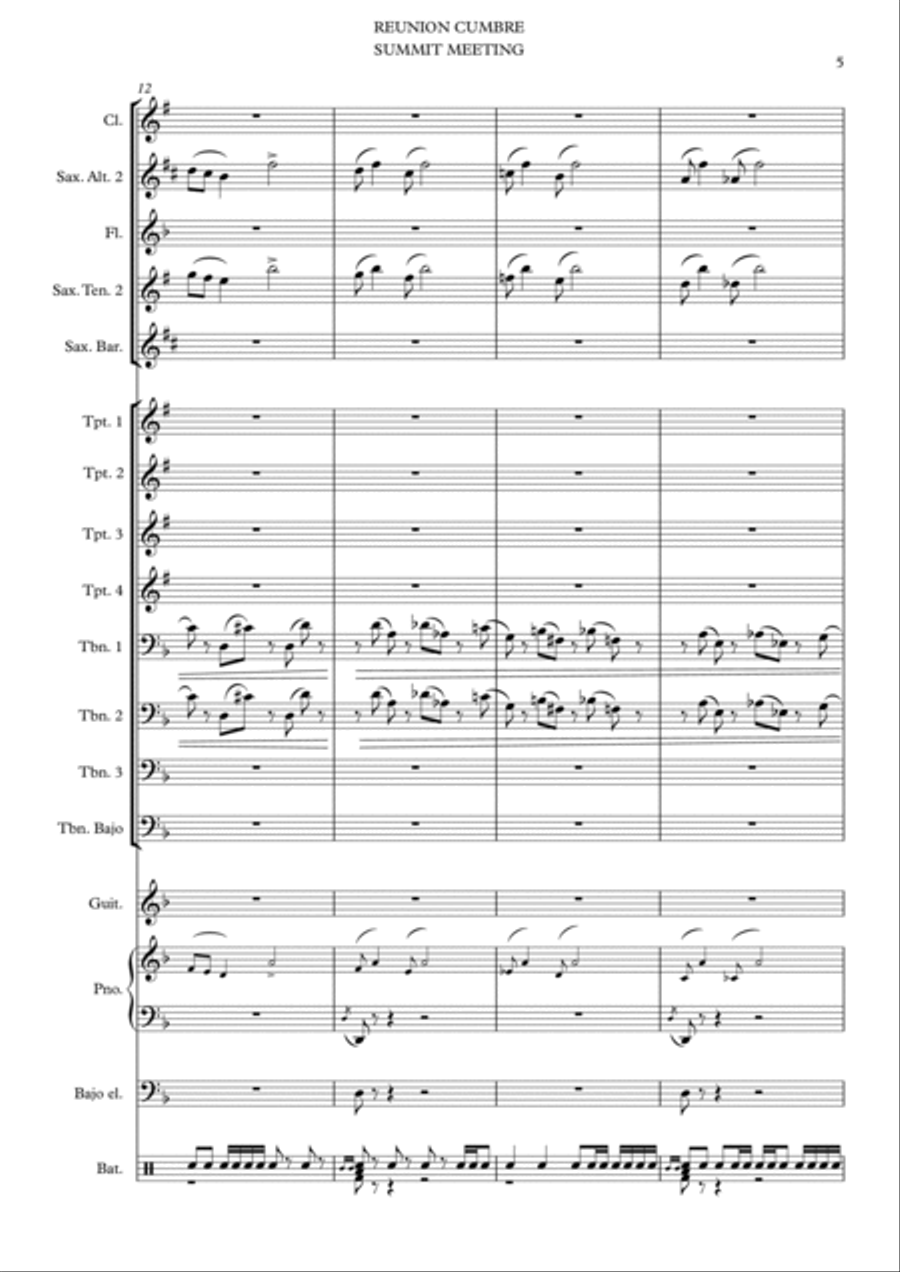 Reunión cumbre ( Astor Piazzolla) Jazz Ensemble scores gallery preview page 5