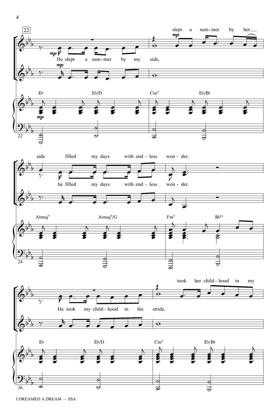 I Dreamed A Dream (from Les Miserables) (arr. Ed Lojeski) SSA scores gallery preview page 4