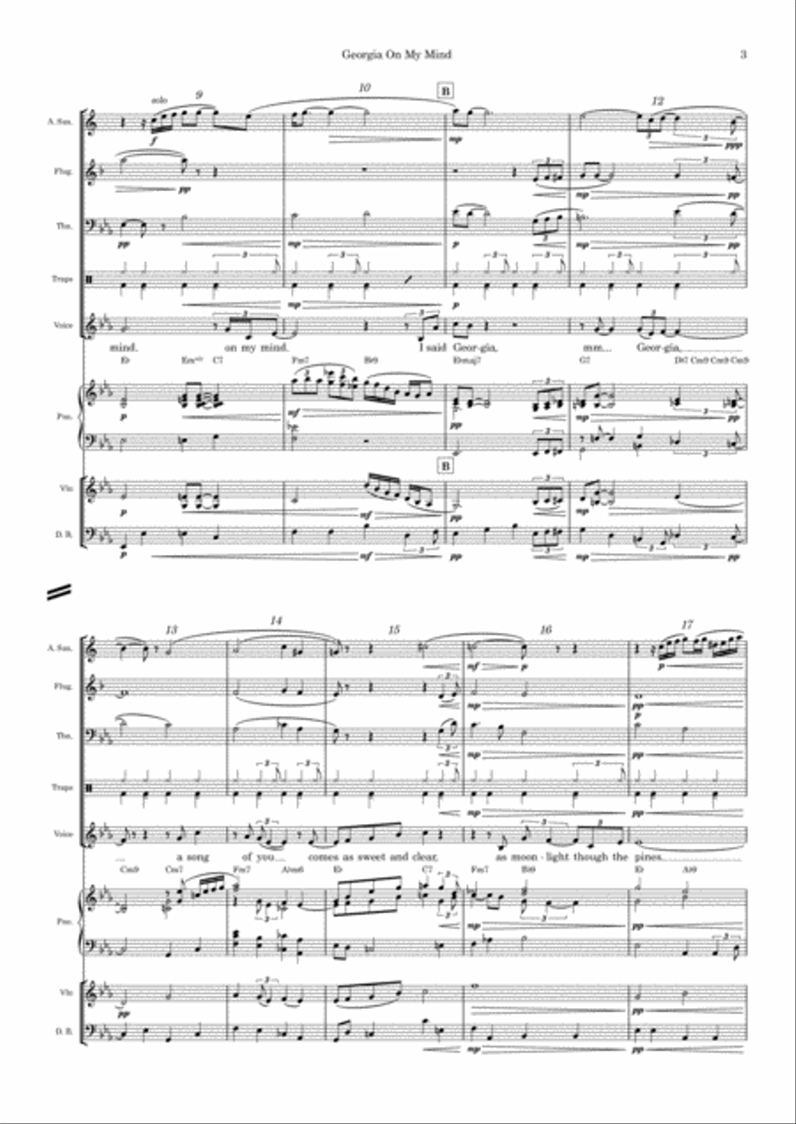 Georgia On My Mind Georgia On My Mind Large Ensemble scores gallery preview page 3