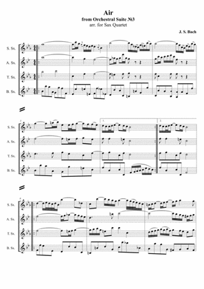 J. S. Bach - Air from Orchestral Suite No.3 in D major, arr. for Sax Quartet