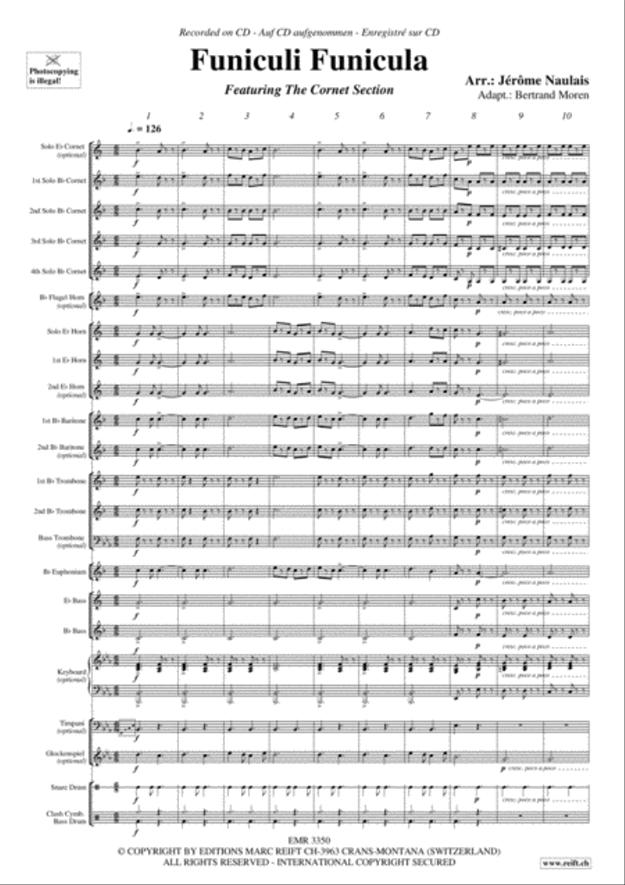 Funiculi Funicula Funiculi Funicula Brass Band scores gallery preview page 4