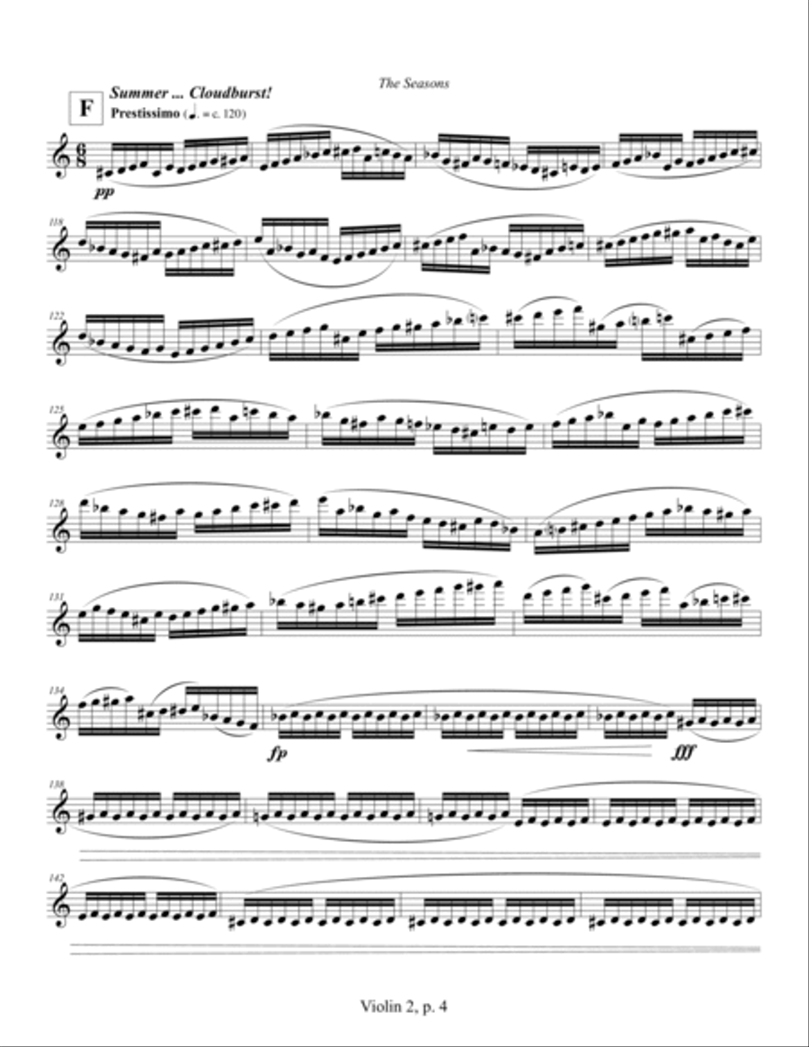 String Quartet No. 12 ... The Seasons (2010) Violin 2 String Quartet scores gallery preview page 4