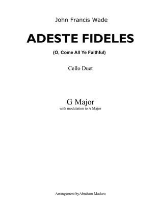 Adeste Fideles (O, Come All Ye Faithful) Violoncello Duet