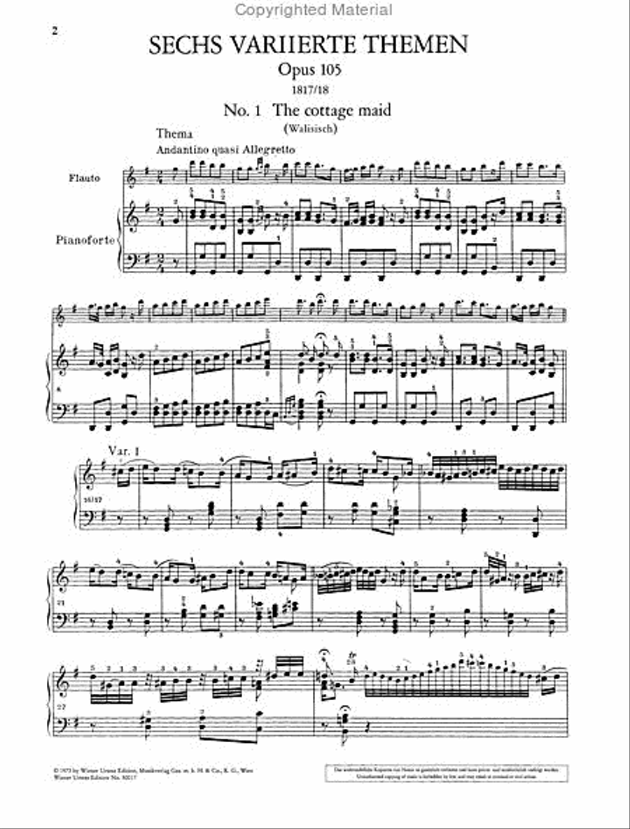 Variations on Folksongs for piano solo Chamber Music scores gallery preview page 2