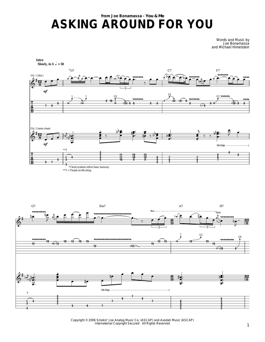 Asking Around For You Asking Around For You Acoustic Guitar scores gallery preview page 1