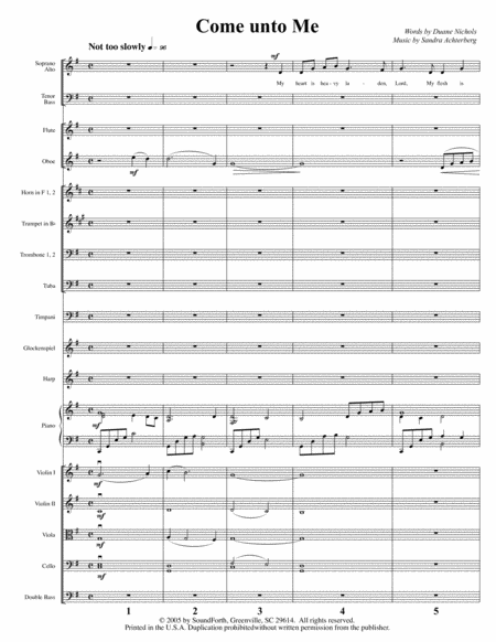 Come unto Me - Orchestral Score and Parts