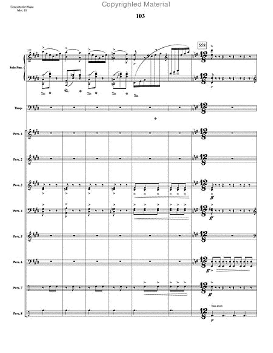 Concerto for Piano and Percussion Orchestra Percussion Ensemble scores gallery preview page 15