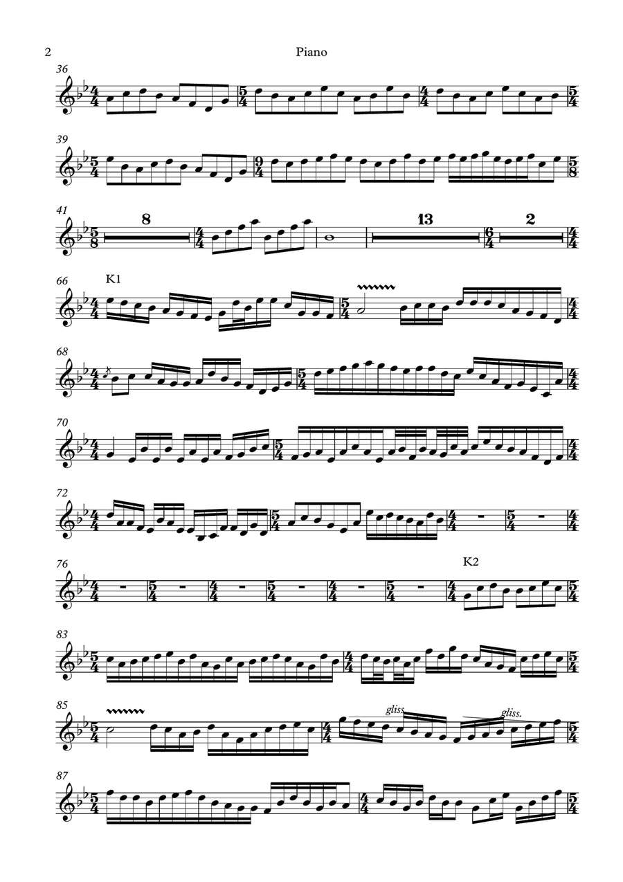 Agenda (Piano Part, includes Solo sections) Piano, Vocal scores gallery preview page 2