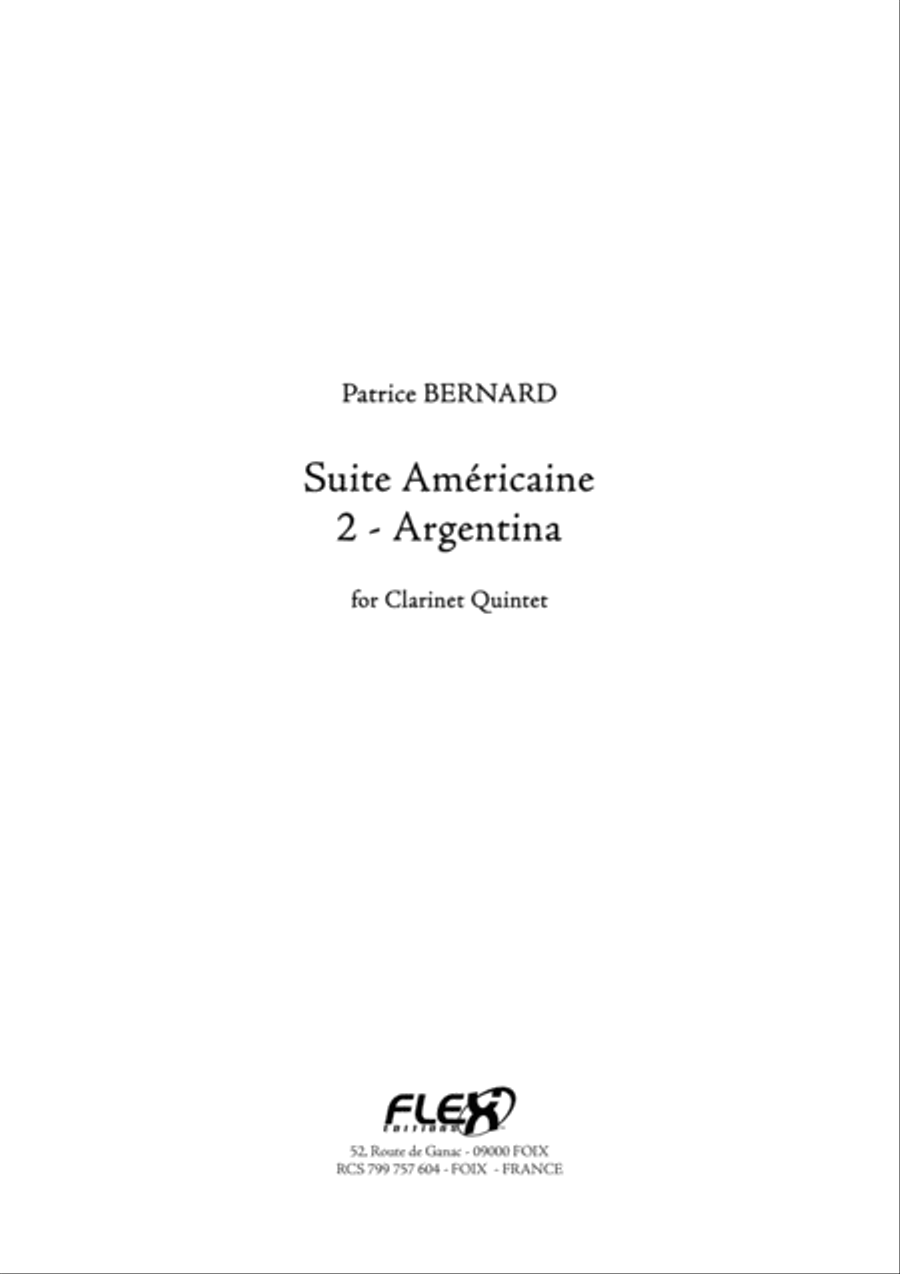 Suite Americaine - 2 B-Flat Clarinet scores gallery preview page 1