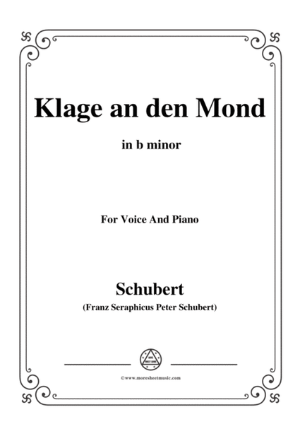 Schubert-Klage an den Mond,in b minor,for Voice and Piano image number null