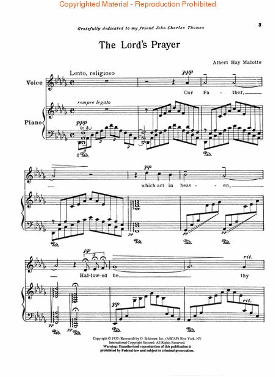 Lord's Prayer Lord's Prayer Medium-High Voice scores gallery preview page 2