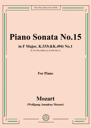 Book cover for Mozart-Piano Sonata No.15 in F Major,K.533(&K.494),No.1