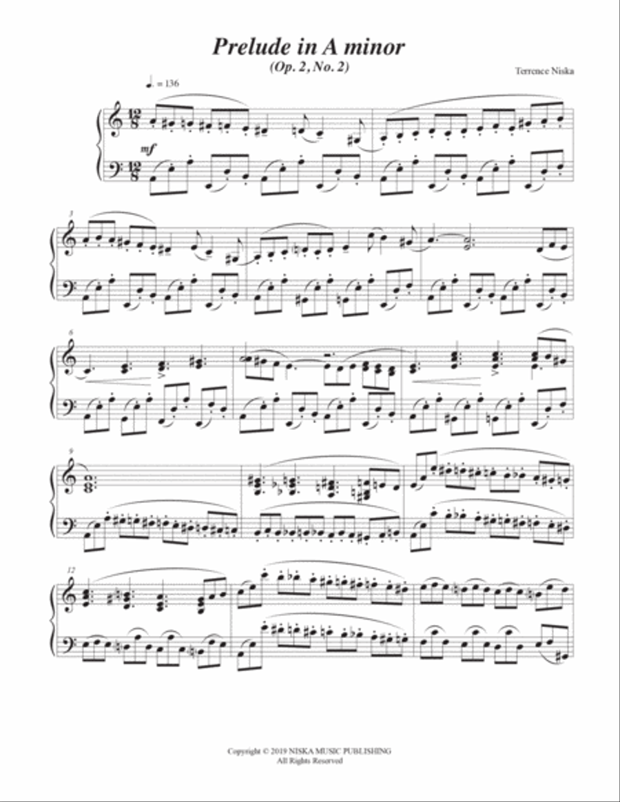 Prelude Op. 2, No. 2 in A minor Piano Solo scores gallery preview page 2