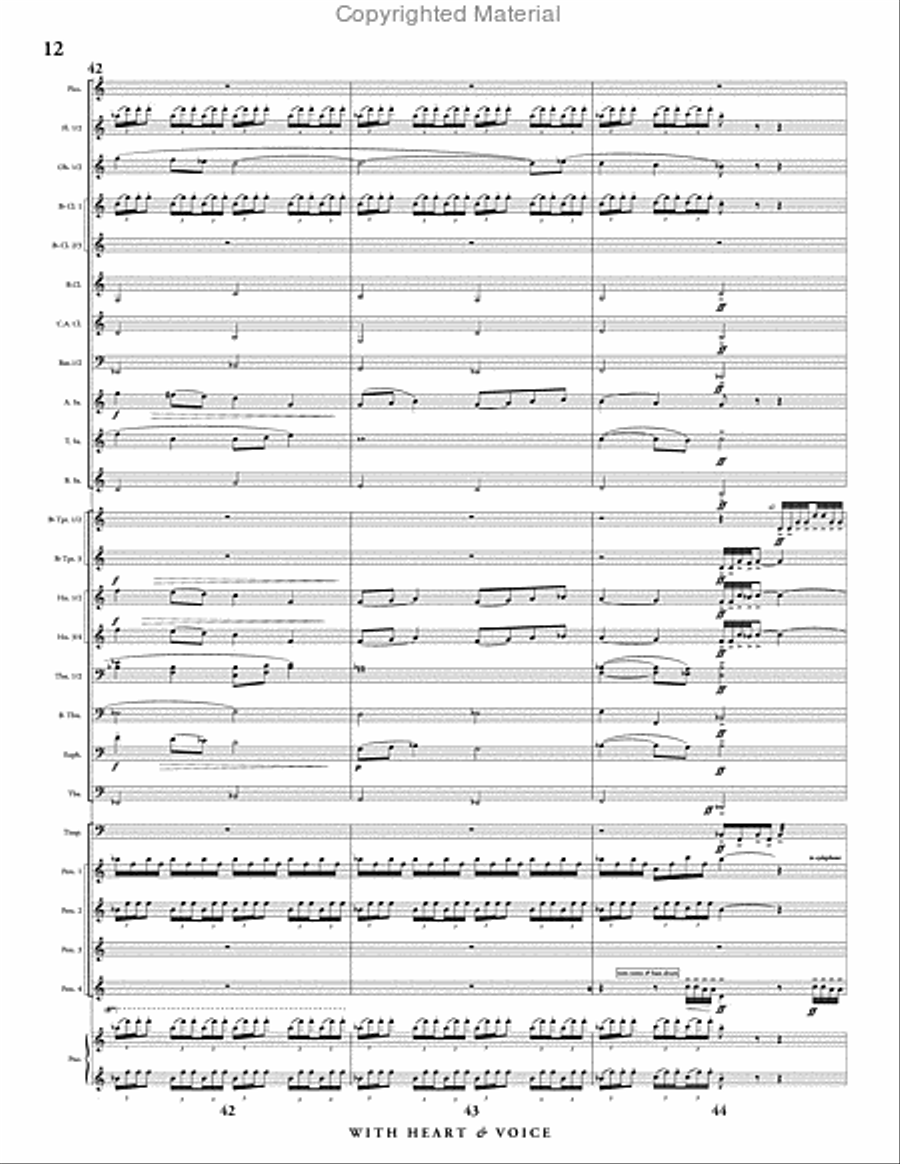 With Heart and Voice (score only) Concert Band scores gallery preview page 13
