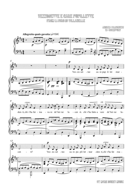 Falconieri-Vezzosette e care pupillette in D Major,for voice and piano image number null