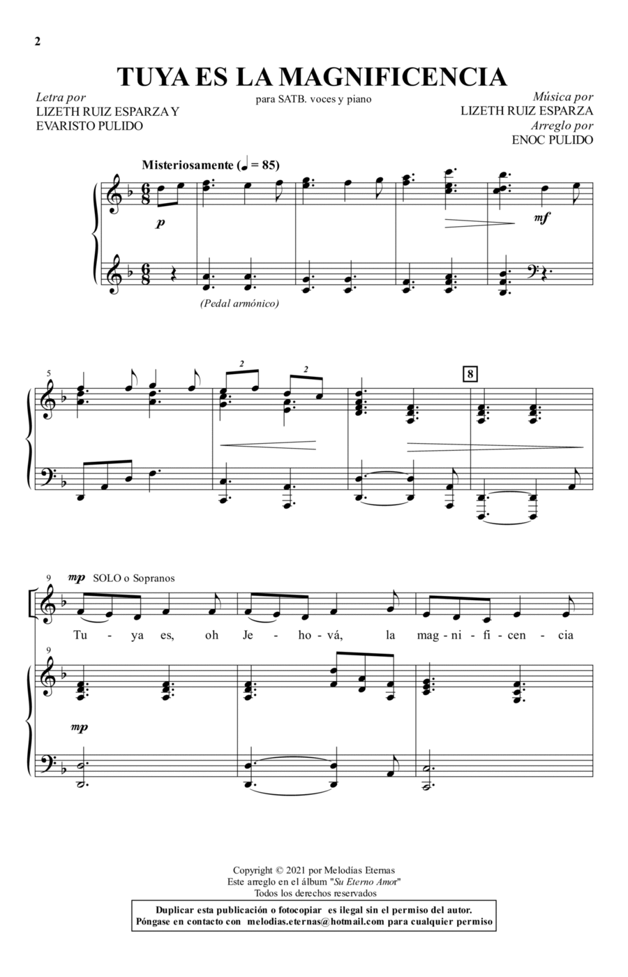 Tuya es la magnificencia Voice scores gallery preview page 1