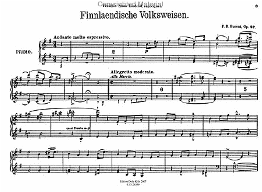 Finnländische Volksweisen für Klavier zu vier Händen op. 27 Piano Duet scores gallery preview page 3