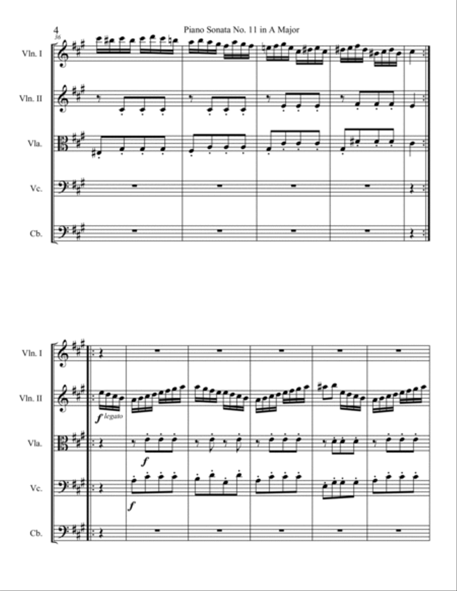 Rondo alla Turca (Turkish March) String Orchestra scores gallery preview page 4