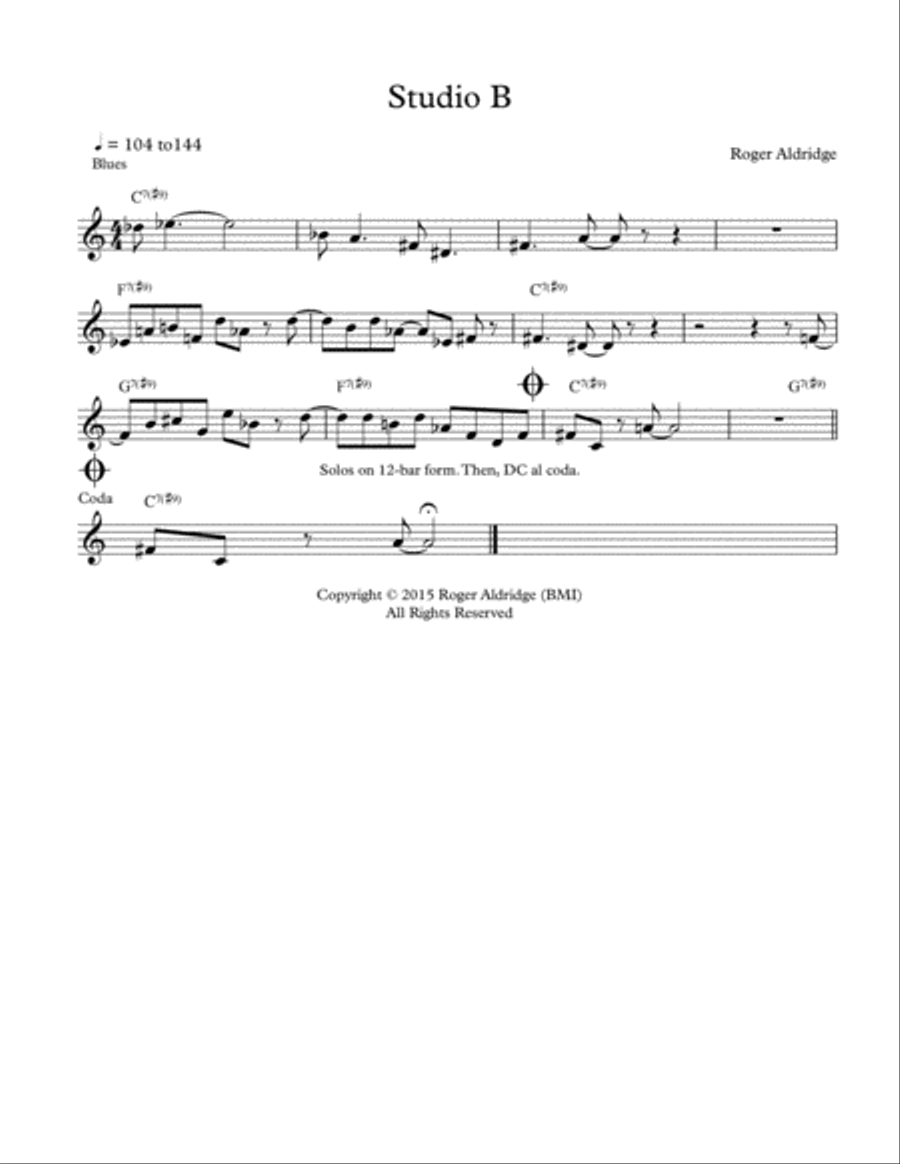 Studio B Jazz Ensemble scores gallery preview page 1