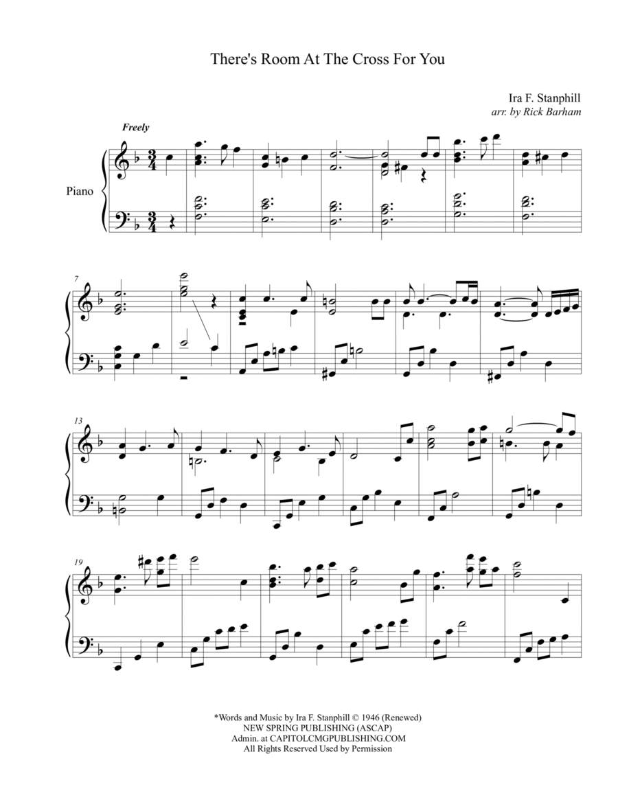 Room At The Cross For You Piano Solo scores gallery preview page 1