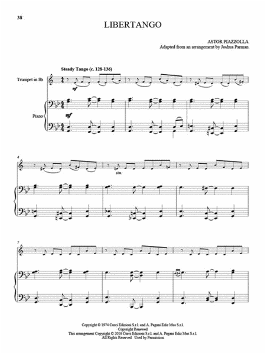 25 Piazzolla Tangos for Trumpet and Piano Trumpet Solo scores gallery preview page 5