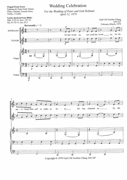 Wedding Celebration - Organ/Vocal Score