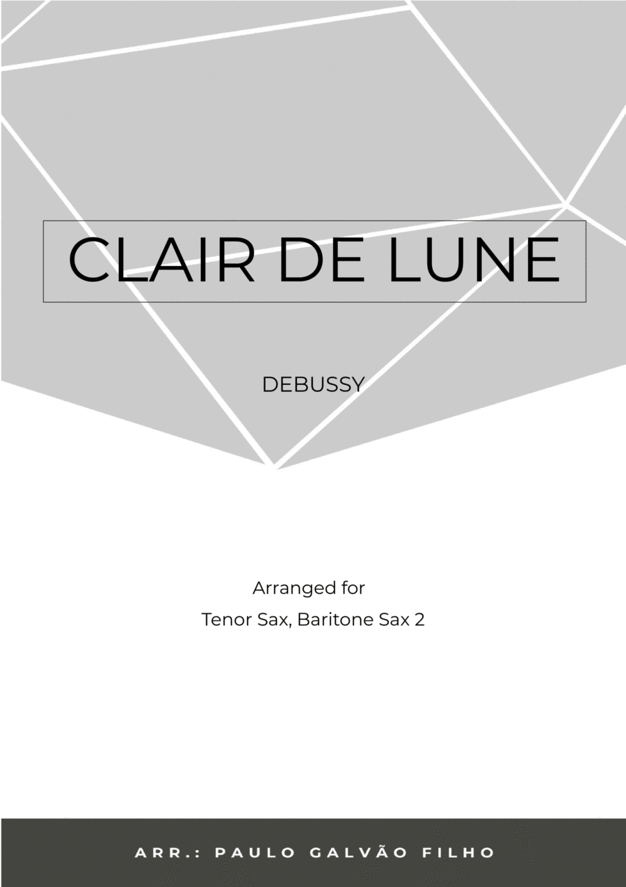 CLAIR DE LUNE - SAX TENOR & BARITONE Woodwind Duet scores gallery preview page 1