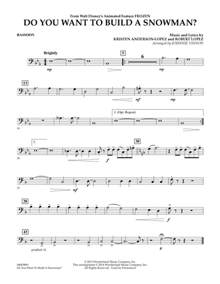 Book cover for Do You Want to Build a Snowman? (from Frozen) (arr. Johnnie Vinson) - Bassoon