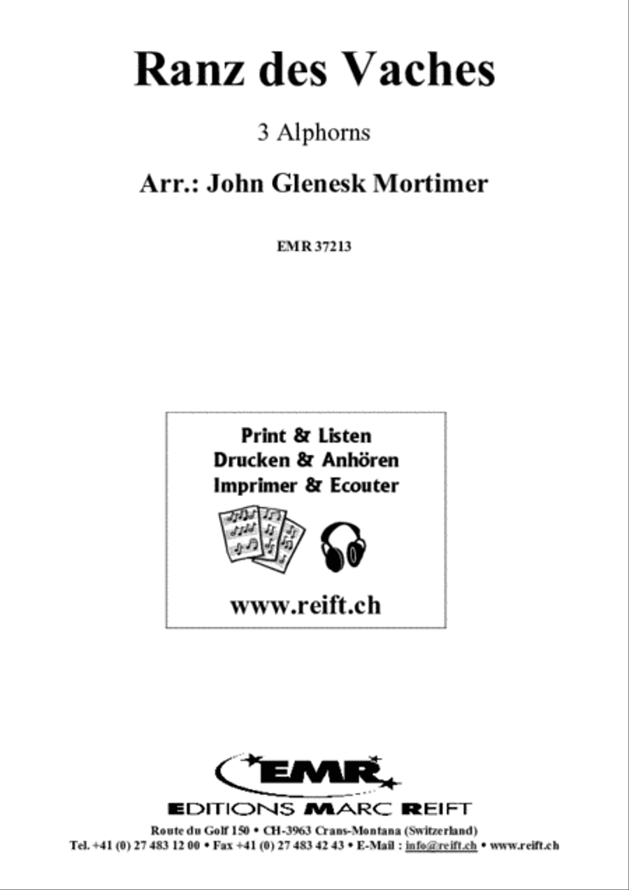 Ranz des Vaches Alphorn scores gallery preview page 2